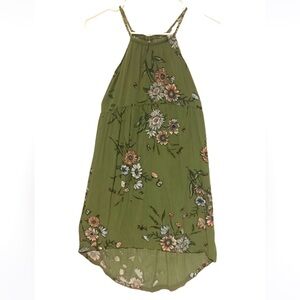 Old Navy Girls Medium Size 8 Olive Green Floral Summer Dress